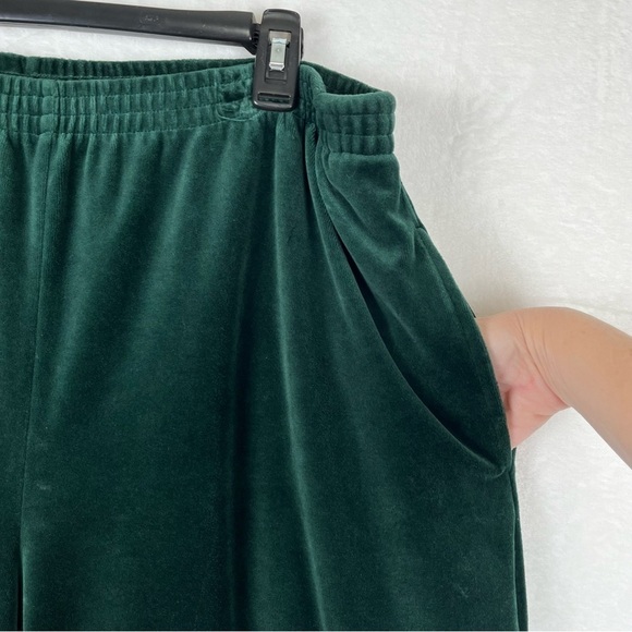 Vintage Elisabeth by Liz Claiborne Velour Elastic Waist Green Pull-on Pants Sz 2 - Picture 3 of 8
